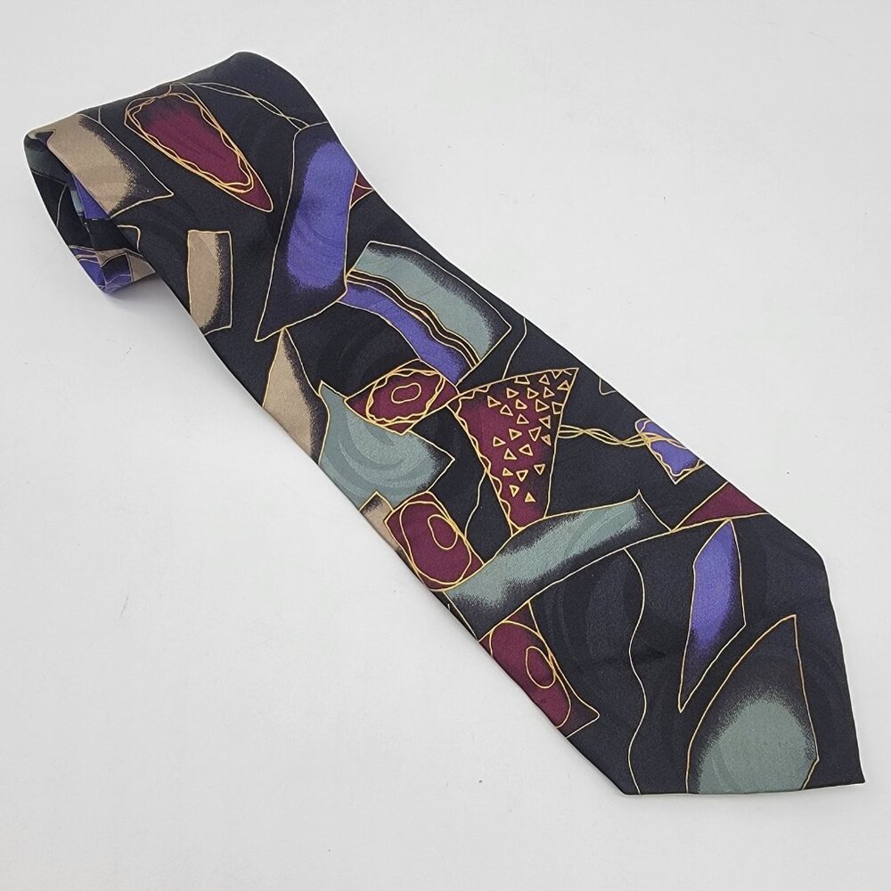 BELLINI Tie 100% Silk Made in Italy Colorful Abstract Design